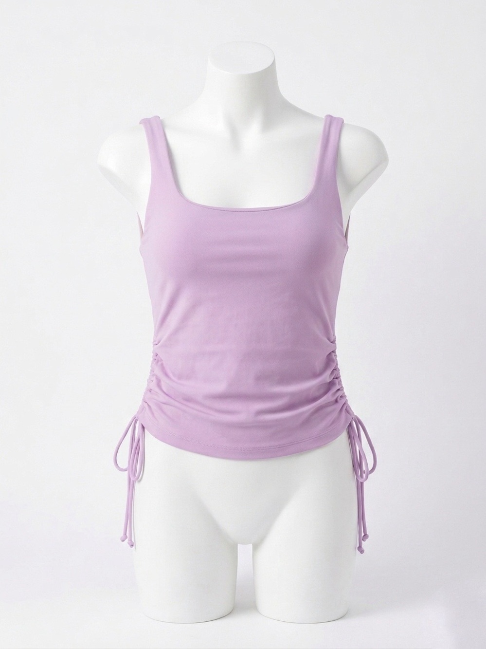 NWT Joe Fresh Lilac Side-Ruched Tank Top Built In Bra